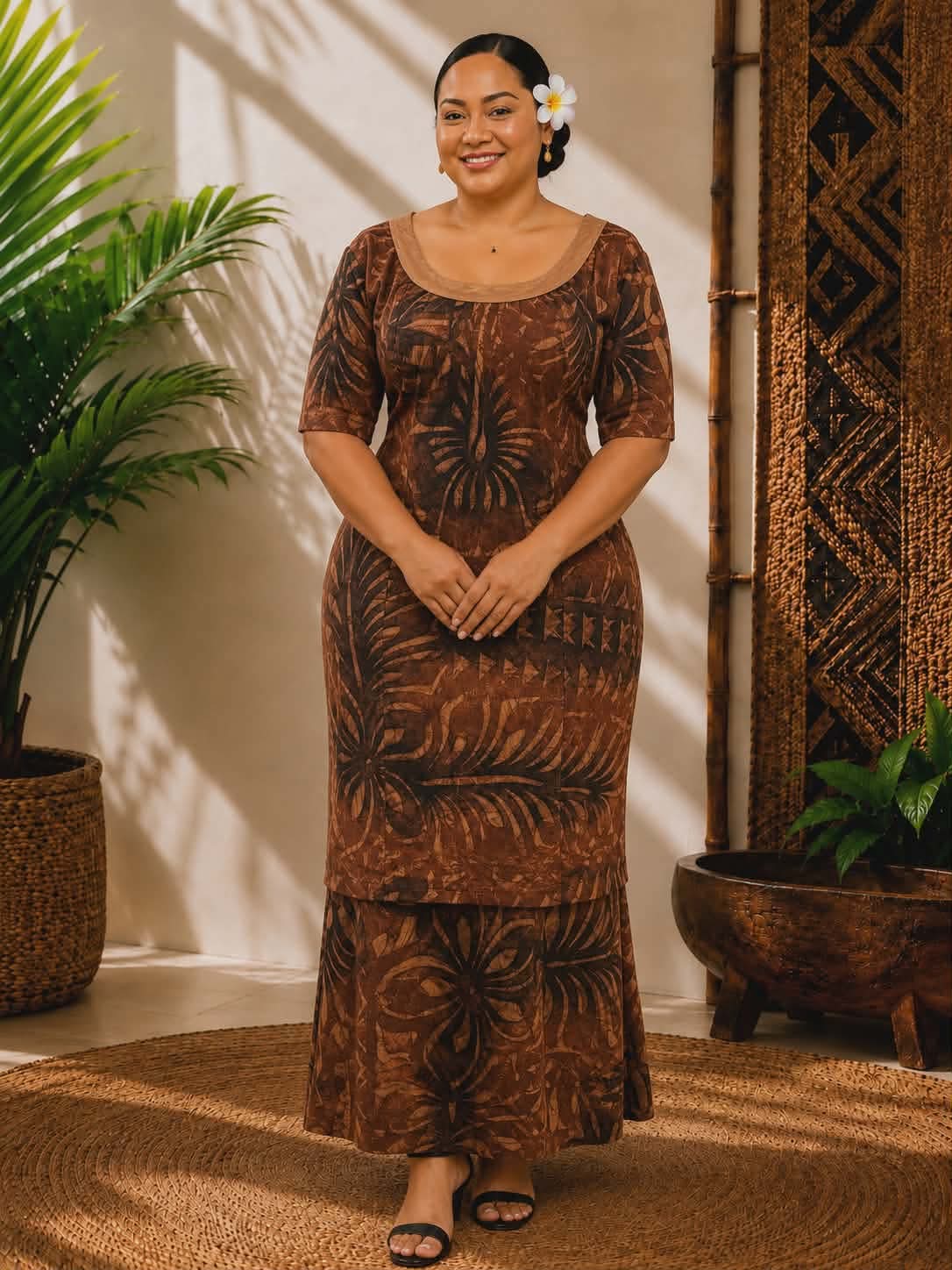 BROWN PULETASI DRESS SIZE 20