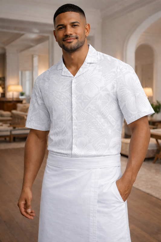 NATHAN SHIRT - BUTTON UP SHIRT - WHITE FLORAL