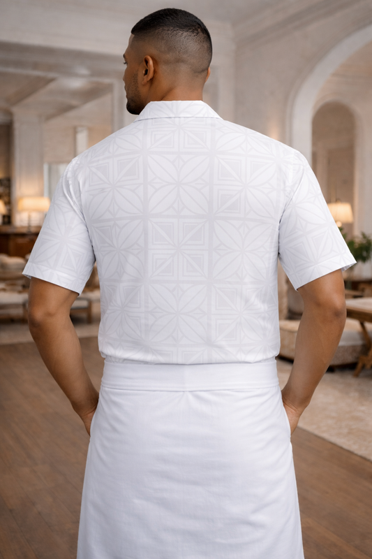 NATHAN SHIRT - BUTTON UP SHIRT - WHITE PATTERN