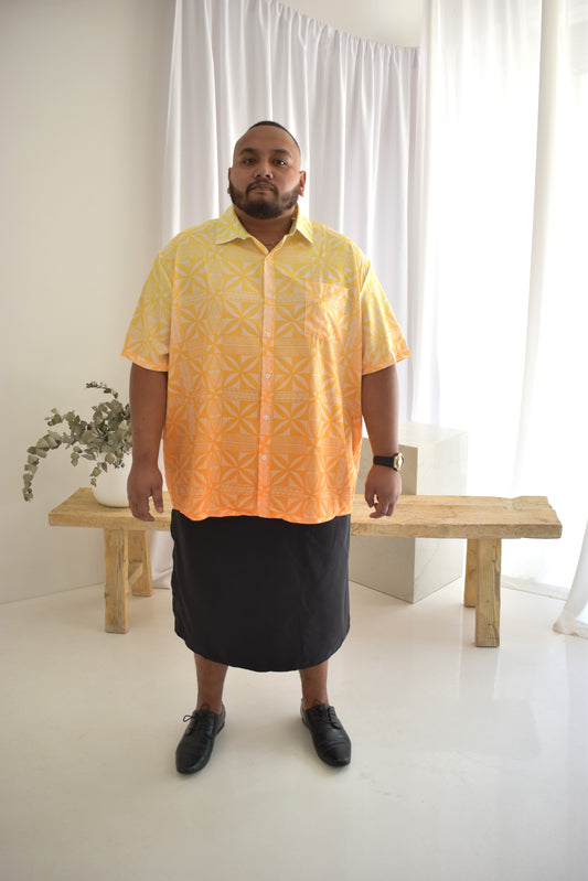 (PRE-ORDER) MENS SHIRT - COLLARED BUTTON UP - OMBRÉ YELLOW