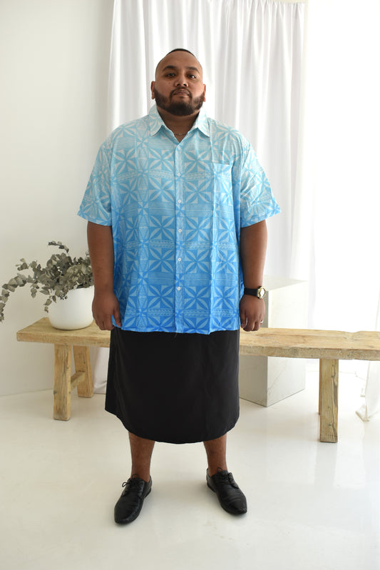 (PRE-ORDER) MENS SHIRT - COLLARED BUTTON UP - OMBRÉ BLUE