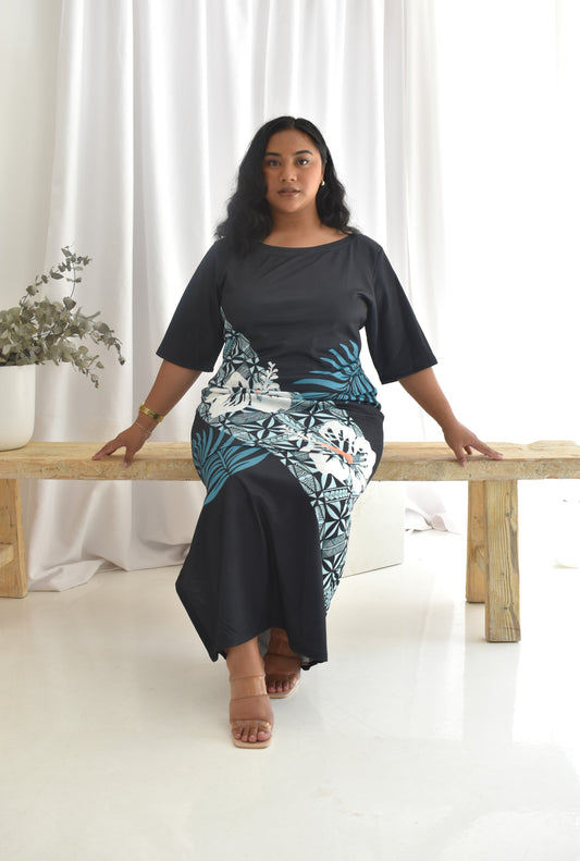 (PRE-ORDER) JASMINE PULETASI - TWO PIECE STYLE - BLACK & BLUE