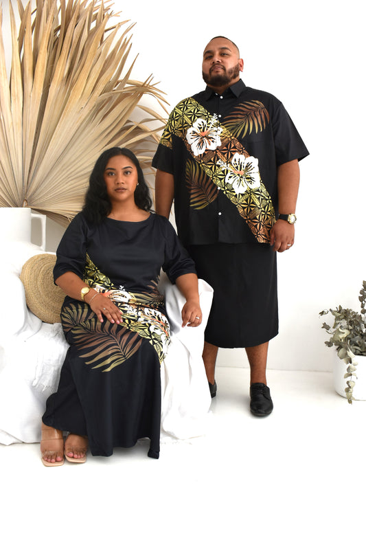 (PRE-ORDER) TANIA PULETASI - TWO PIECE OUTFIT - BLACK & GOLD