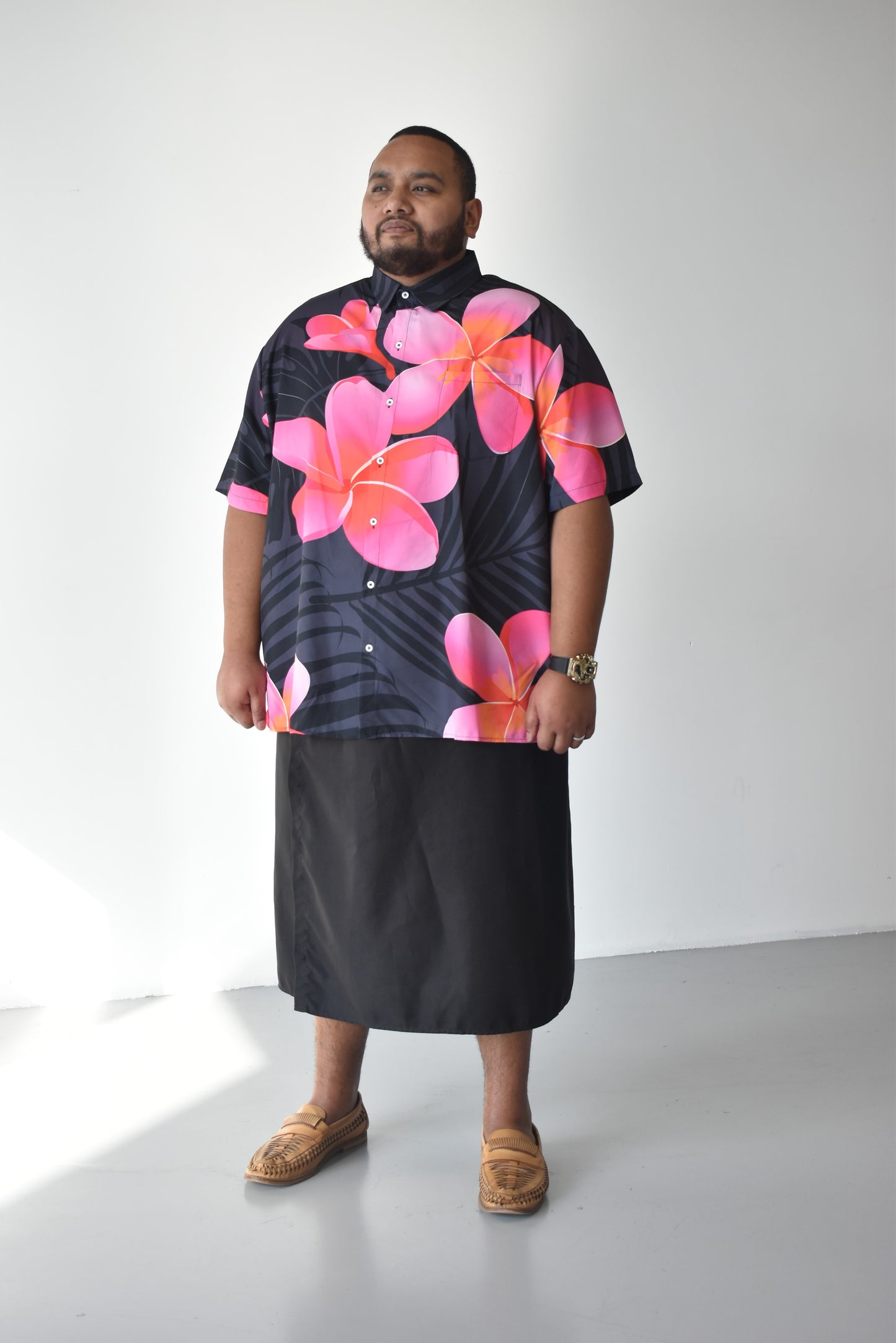 FELETI SHIRT - FORMAL BUTTON UP SHIRT - BLACK & PINK