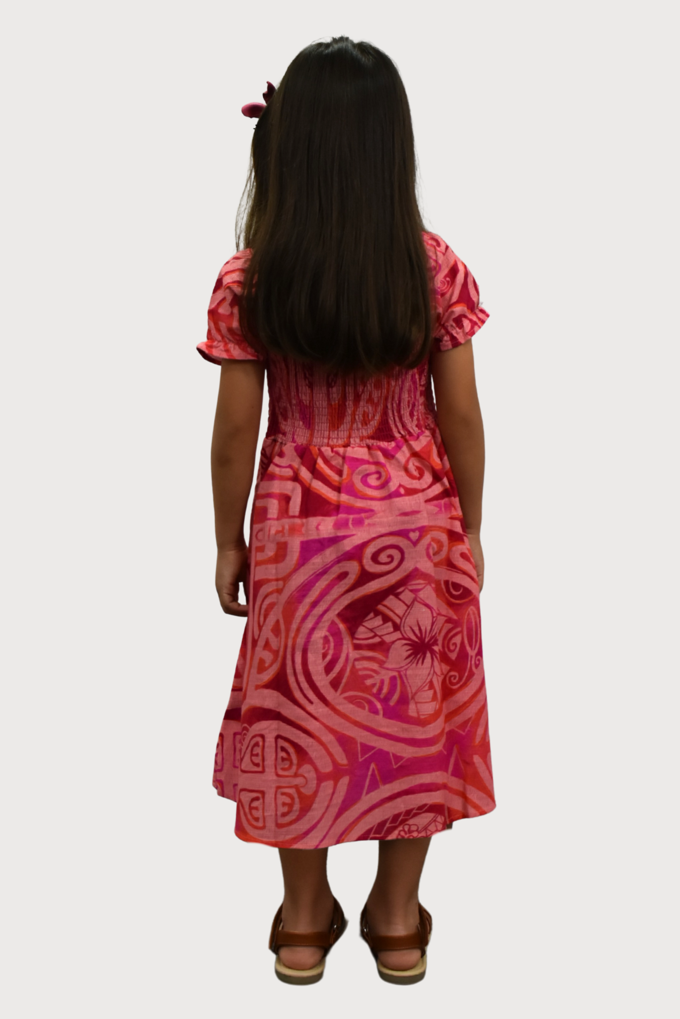 XENIA GIRLS DRESS - FLOWY DRESS - PINK & RED