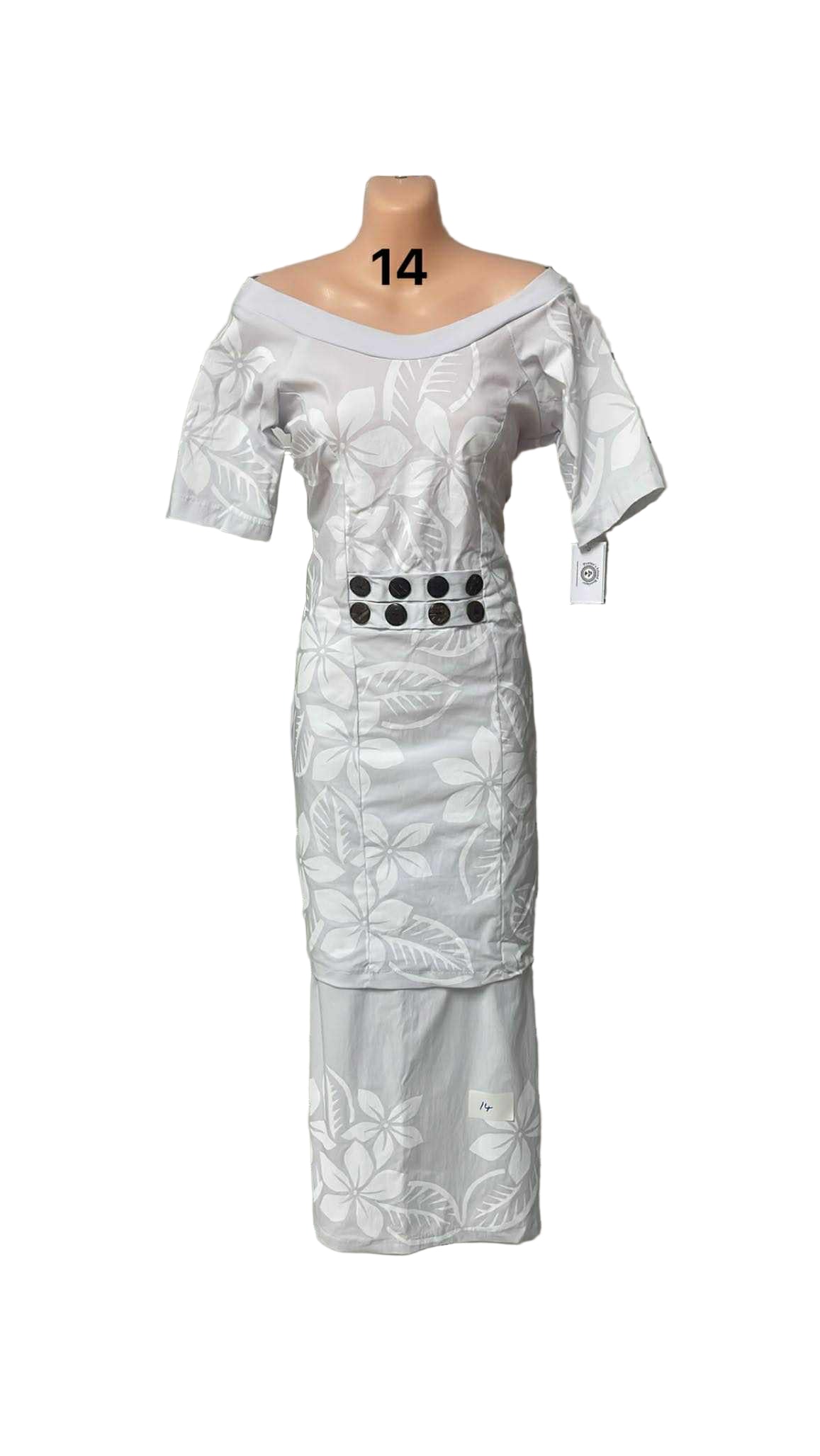 White Puletasi Size 14