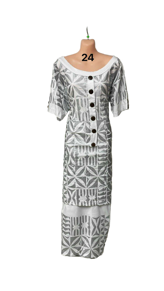 White & Silver Puletasi size 24