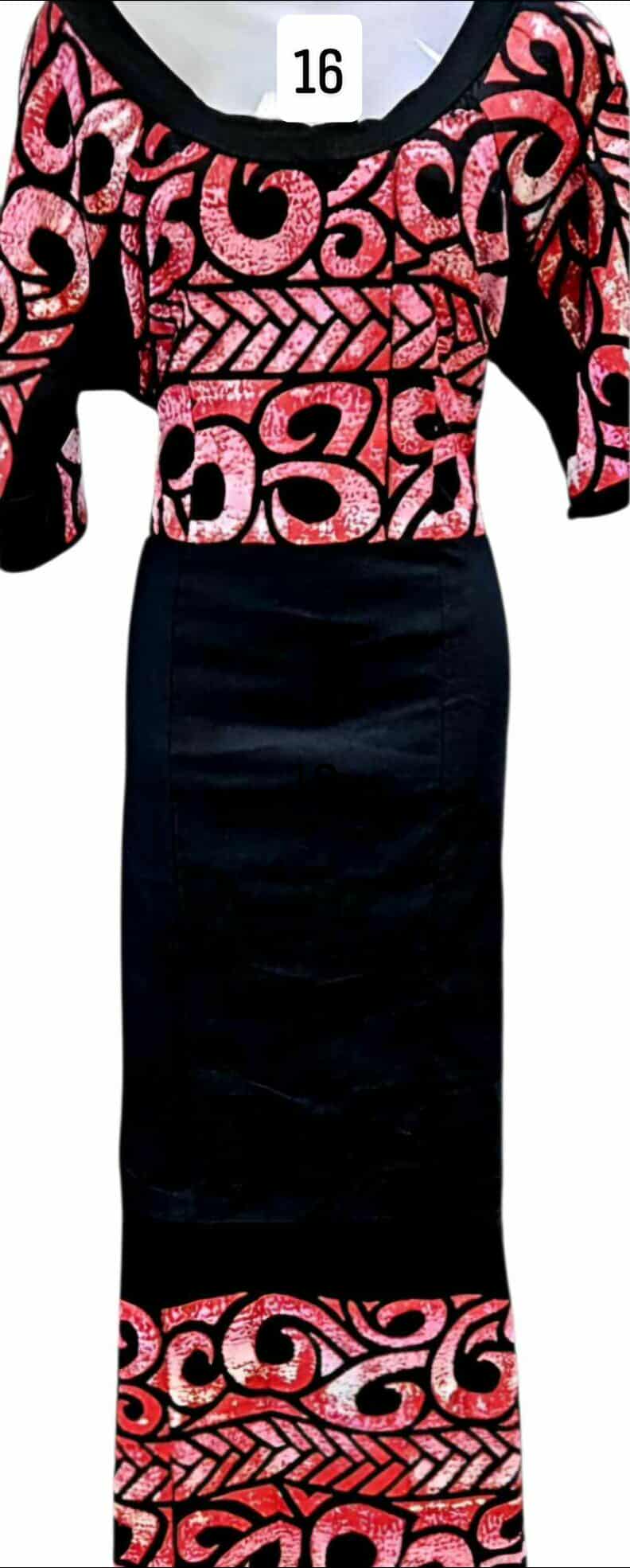 BLACK & PINK/WHITE PULETASI - SIZE 16