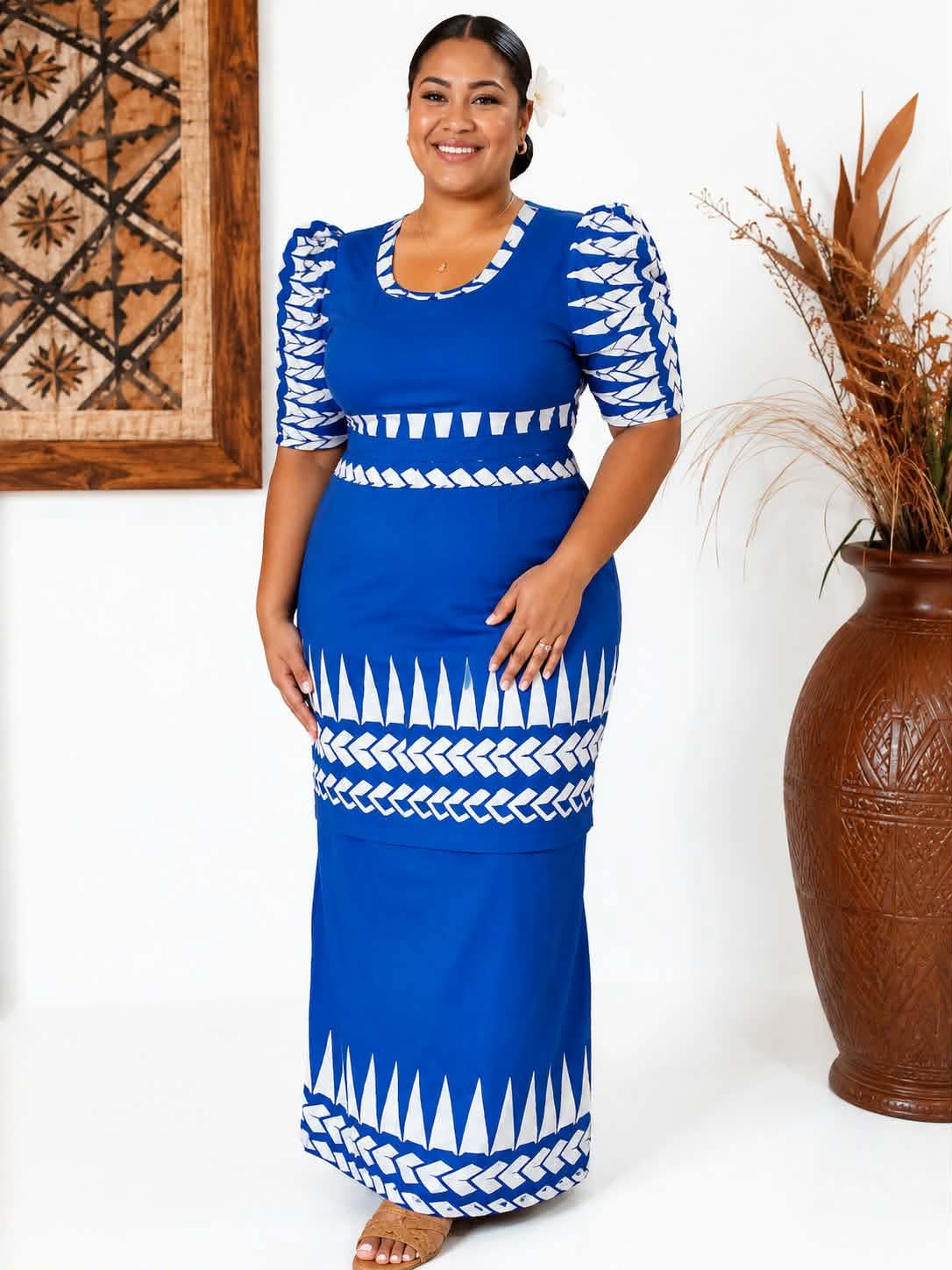 BLUE & WHITE PULETASI SIZE 16