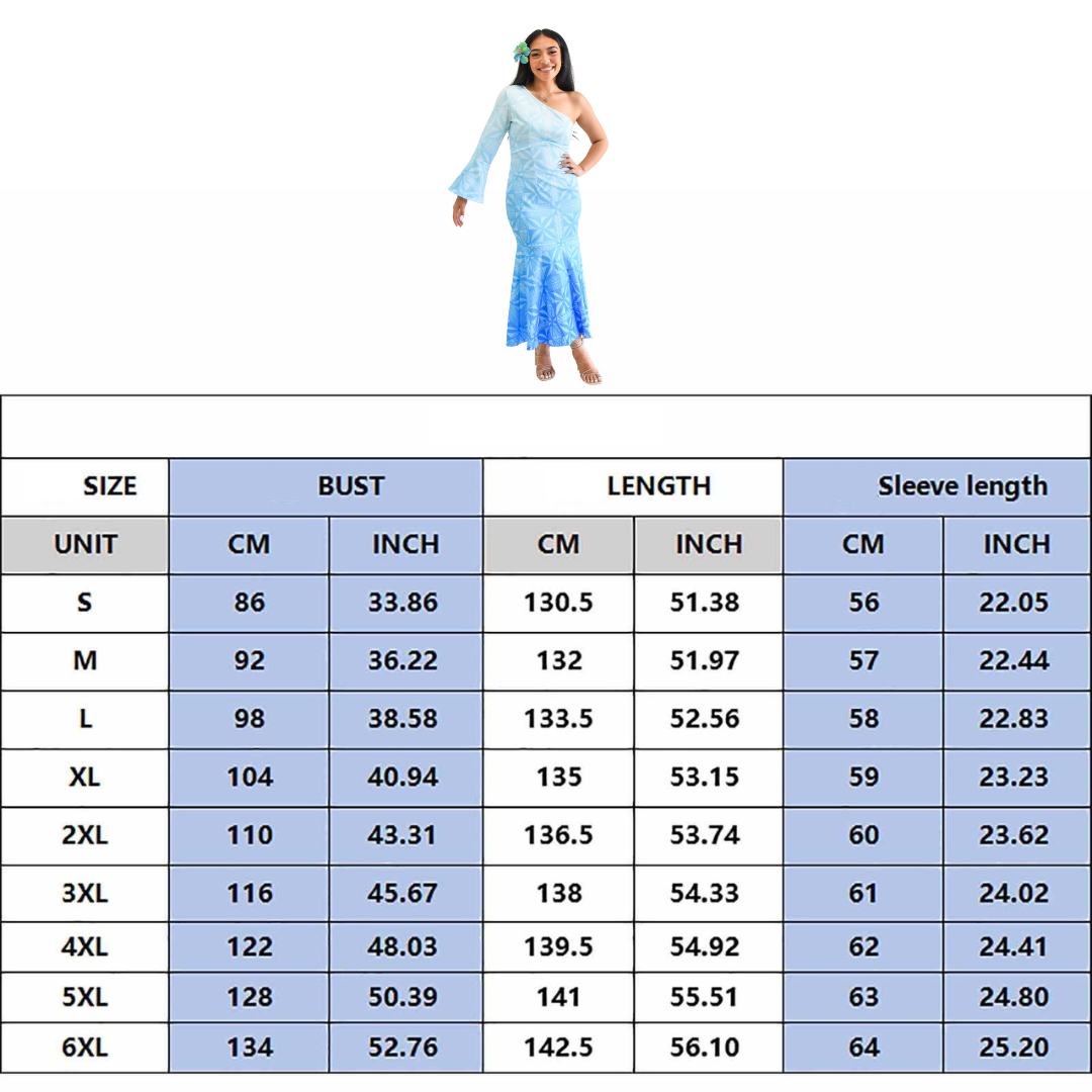 (PRE-ORDER) HEREANI DRESS - ONE SLEEVE MAXI DRESS - OMBRE BLUE