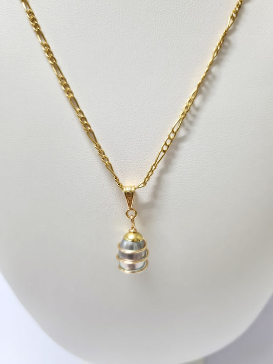 Evelyn - Grey Freshwater Encaged Pearl Necklace