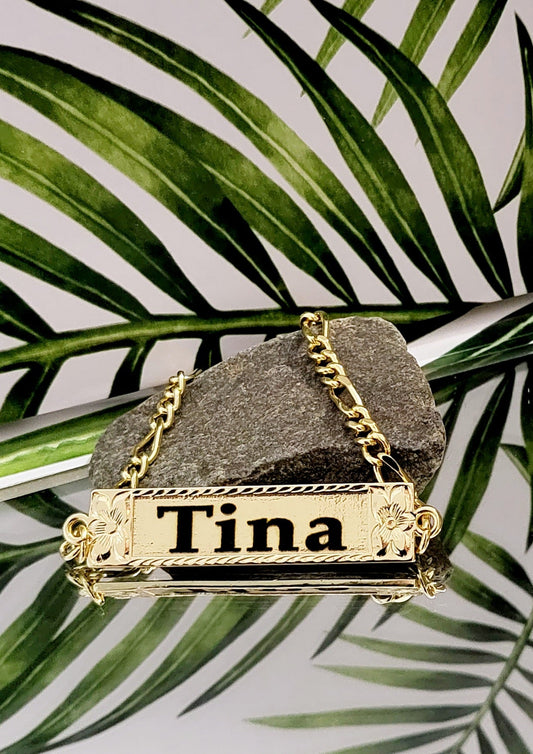 Duo Plumeria - Personalised Name Pendant Necklace