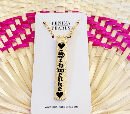 No Bail Personalised Name Pendant (45 x 10mm) Necklace