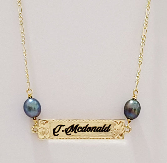 KEEP IT SIMPLE - Plain Horizontal Personalised Pendant #3 Necklace