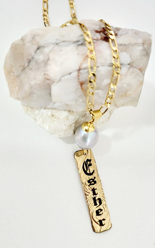 Personalised Necklace (40mm x 15mm) With Set