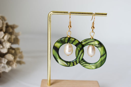 LILLIA GREEN - Multicolour Variety - Natural Black and White Pearl Earrings