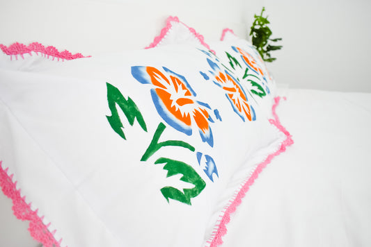 MOANA LILY - PINK FRILLS PILLOW CASE