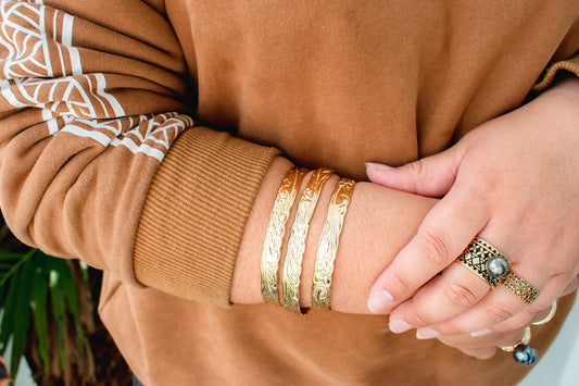 PERINA BANGLE - 925 STERLING SILVER WITH GOLD COLOUR