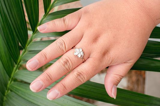 PLUMERIA - Simple Pure 925 Silver Pua Ring Band