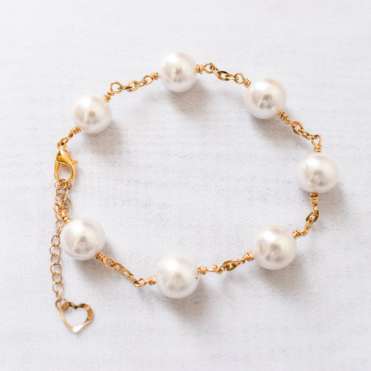 SOFIA - NATURAL WHITE BAROQUE PEARL BRACELET