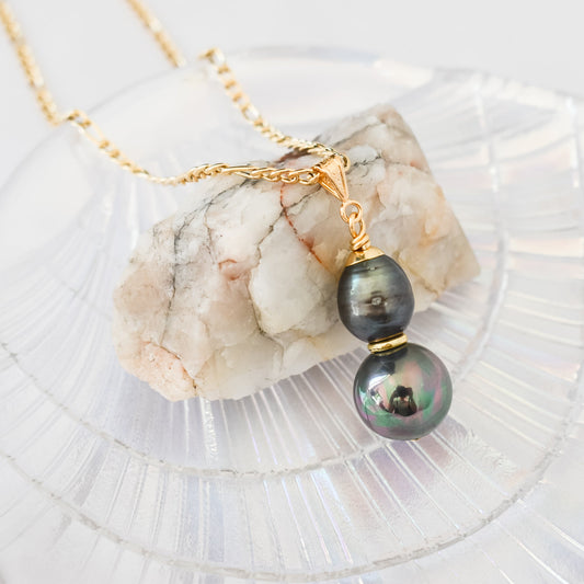 TEFOTA - New Gold-Filled Gorgeous Tahitian Blending with Swarovski Pearl Set