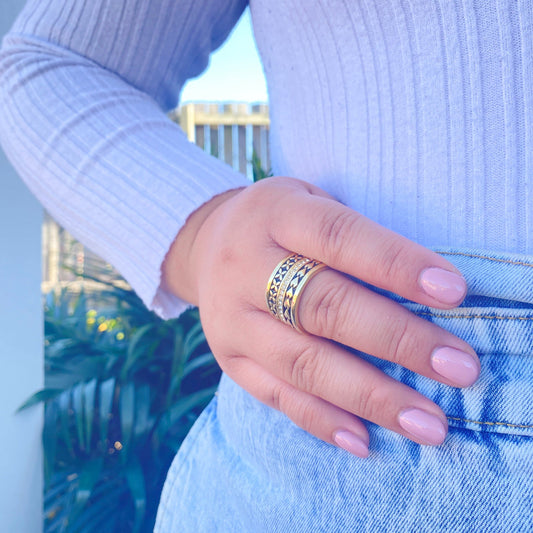 UNISEX Taku Pele Alofa - Tribal - Diamond Pattern Ring