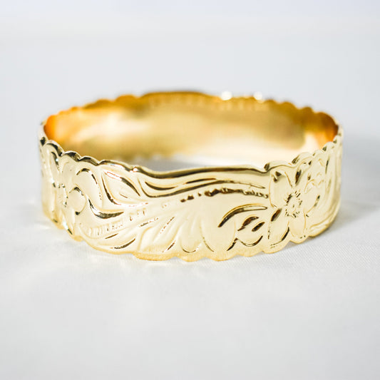 Sinavai - Brand New Island Style Tribal Pattern Gold-Filled Bangle