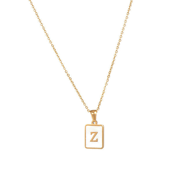 Mother of Shell Initial Pendant Necklace
