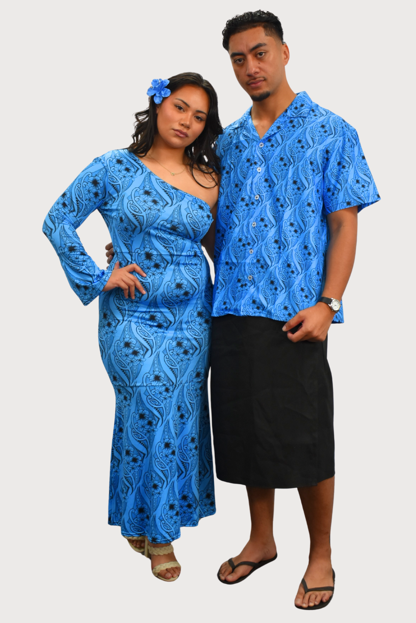 KASI SHIRT - COLLARED BUTTON UP - BLUE & BLACK