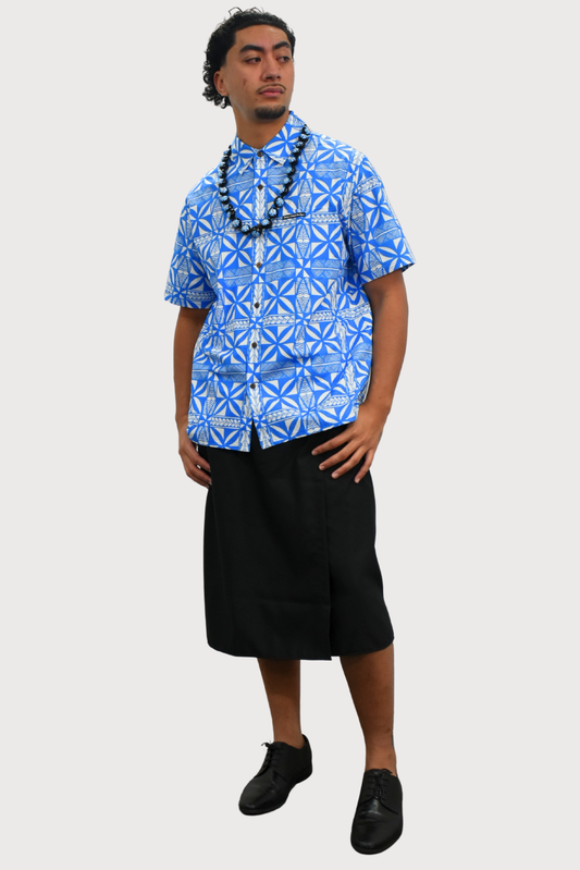 JACOB SHIRT - COLLARED BUTTON UP - BLUE & WHITE