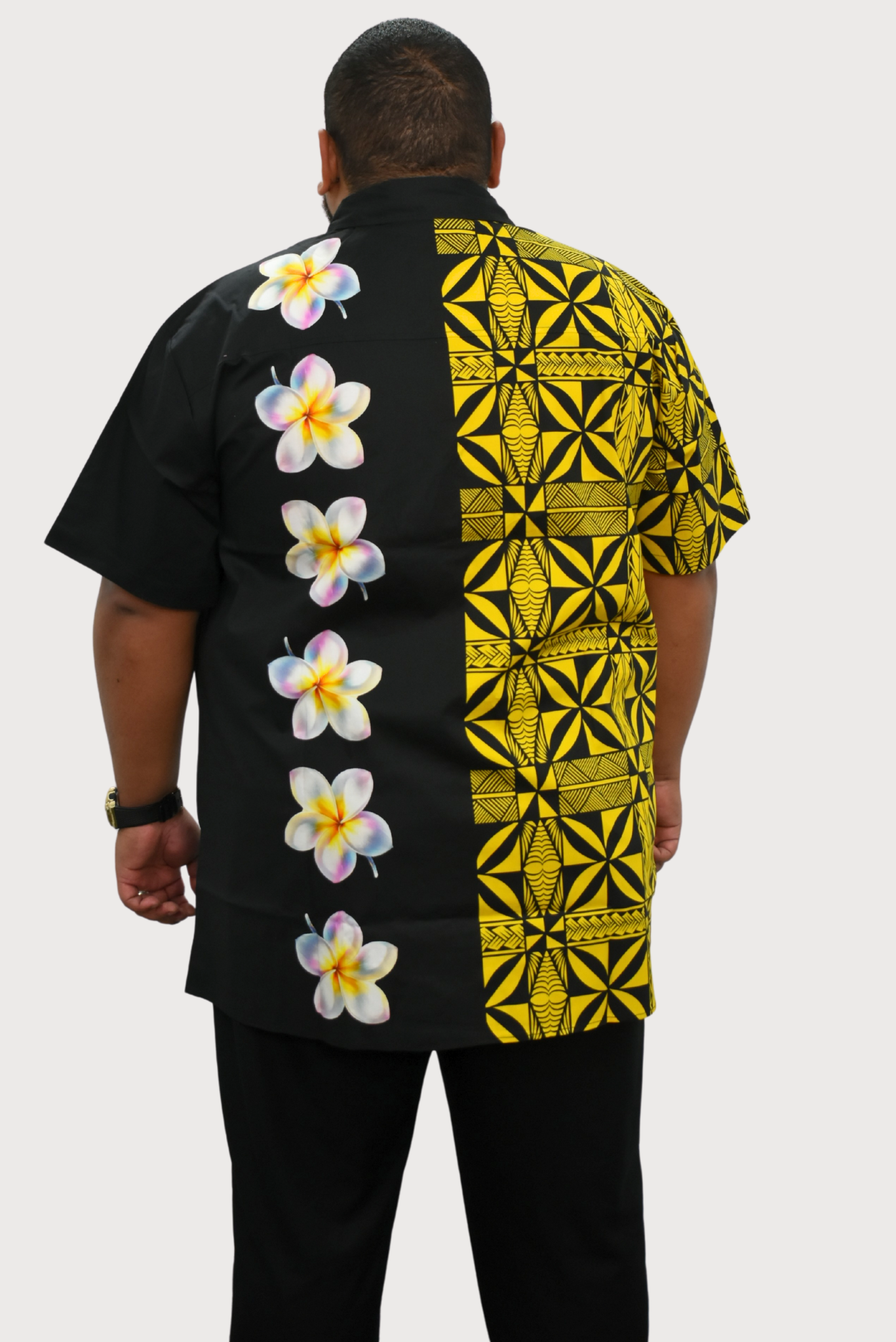 TAMA SHIRT - YELLOW AND BLACK COLLARED MENS SHIRT