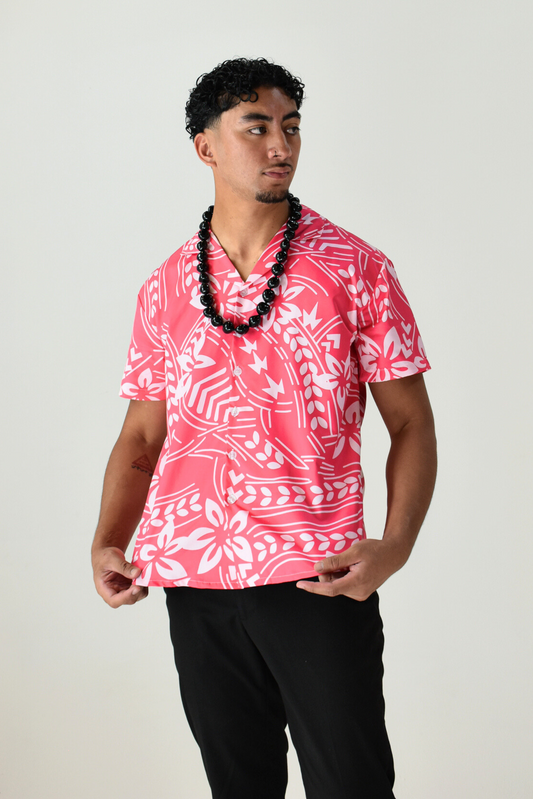 MANU SHIRT - COLLARED MENS SHIRT - PINK