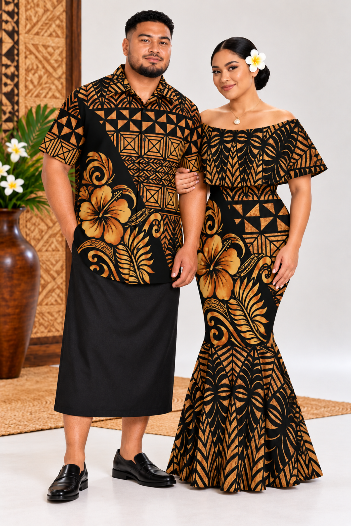 (PRE-ORDER) DRESS - OFF SHOULDER FRILL MAXI - BEIGE & BLACK