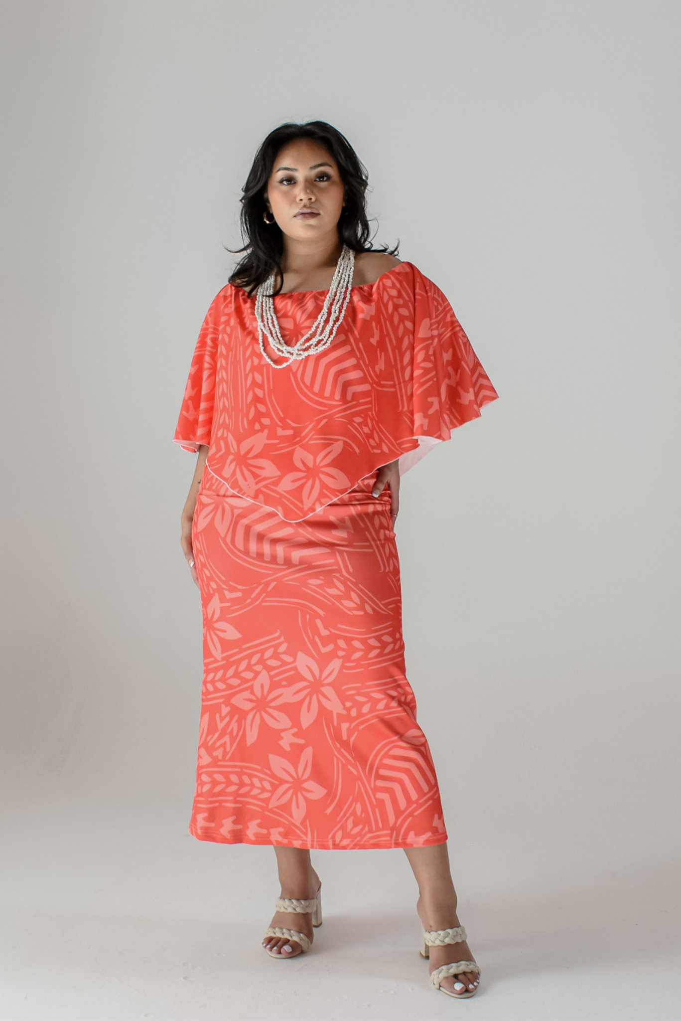 MAMANA DRESS - CAPE MIDI DRESS - RED