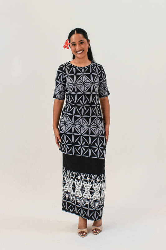MONA PULETASI - TWO PIECE STYLE - BLACK & GREY