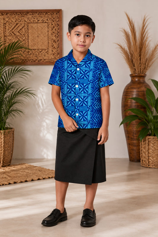 (PRE-ORDER) BOYS SHIRT - COLLARED SHIRT - BLUE