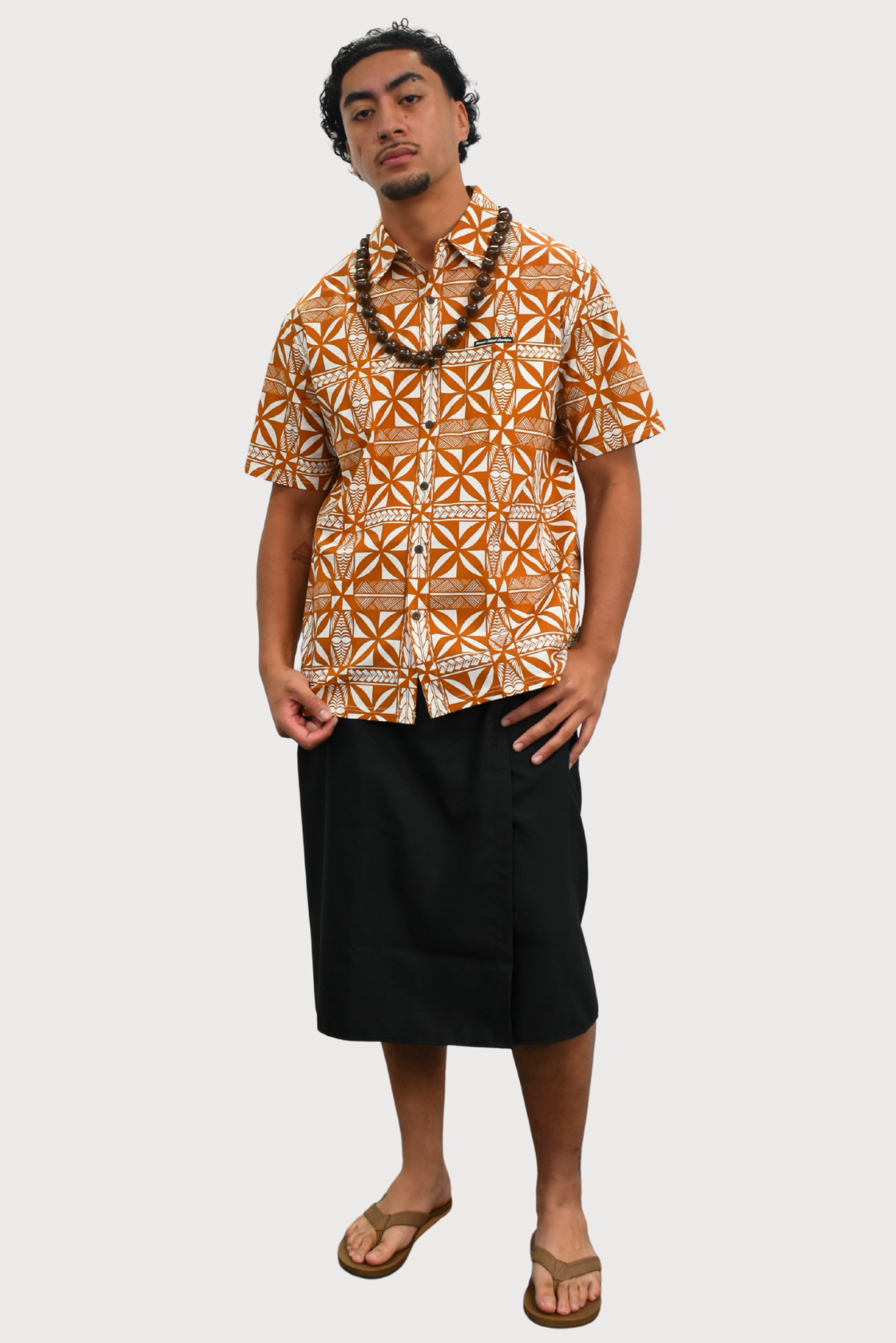 JACOB SHIRT - COLLARED BUTTON UP - BEIGE & WHITE