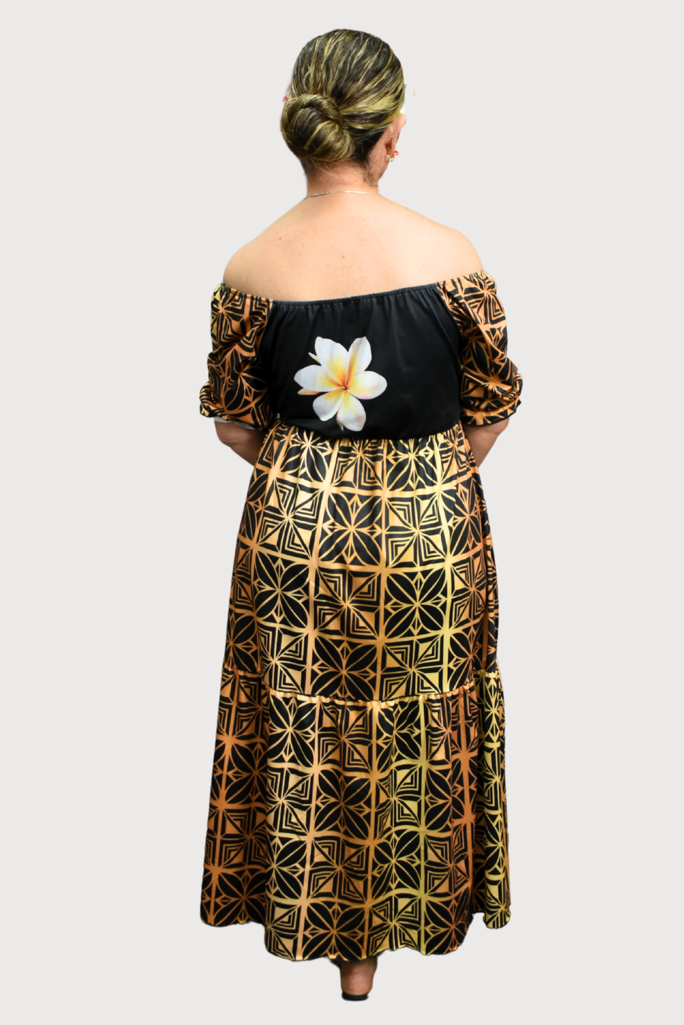 GOLD TIARE DRESS - HIGH WAIST MAXI LENGTH