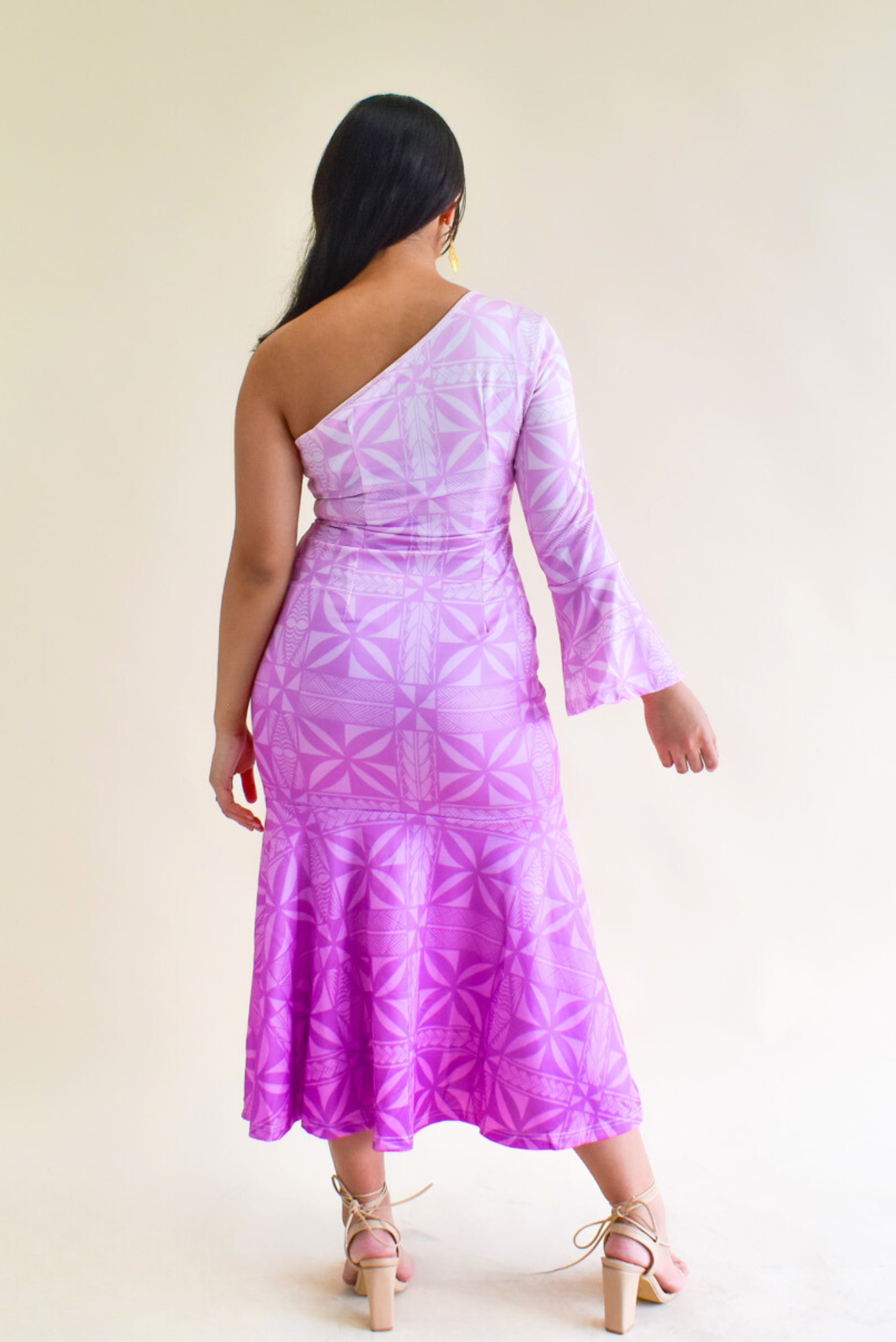 HEREANI DRESS - ONE SLEEVE MAXI DRESS - OMBRE PURPLE