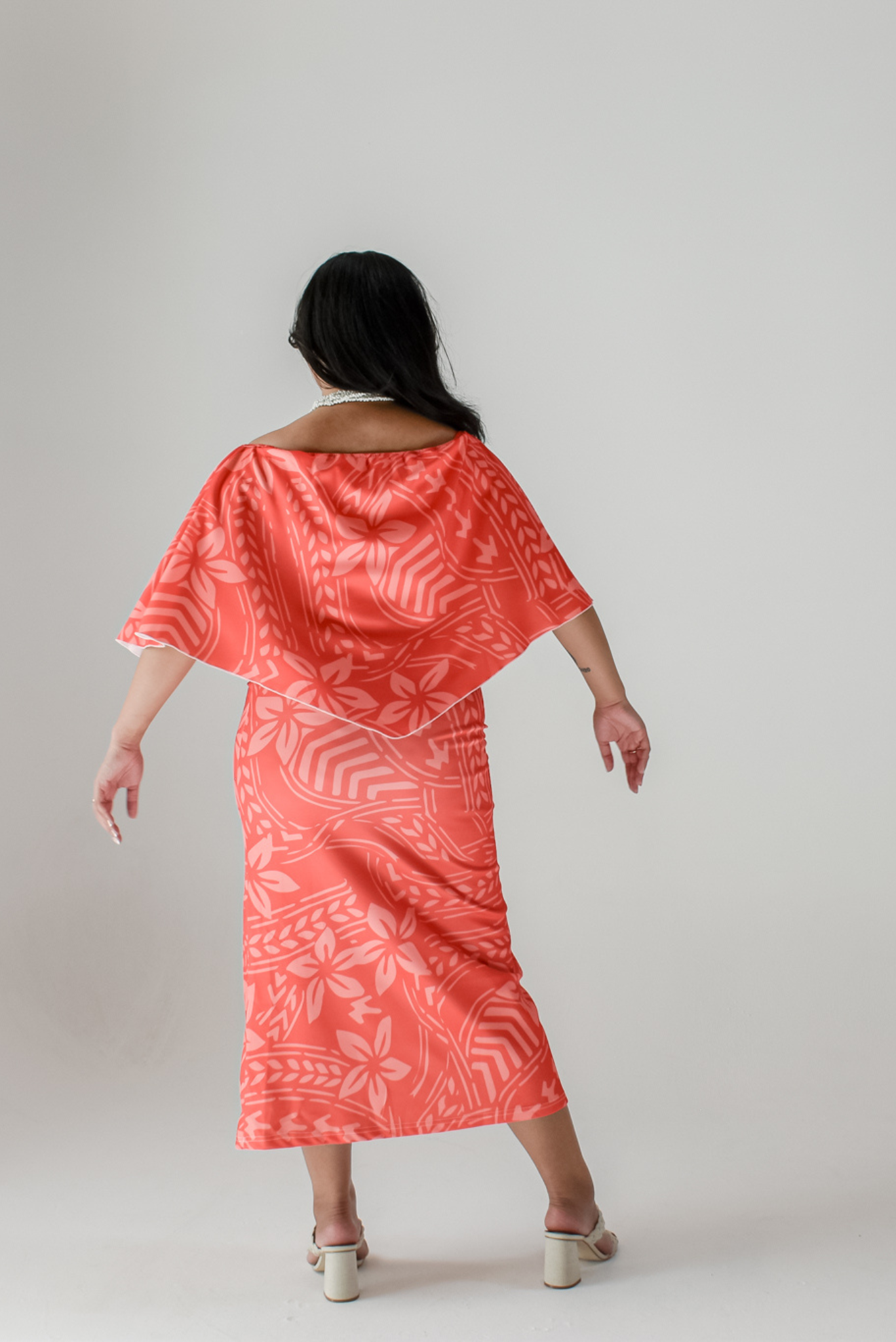 MAMANA DRESS - CAPE MIDI DRESS - RED