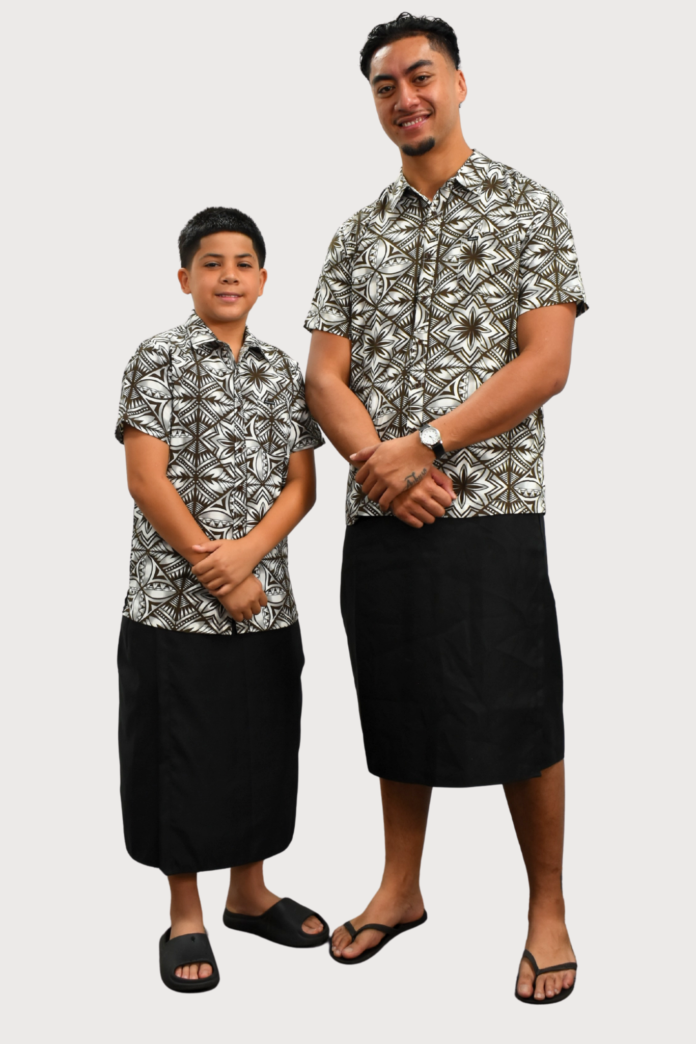 MARCUS BOYS SHIRT - COLLARED SHIRT - BROWN & WHITE