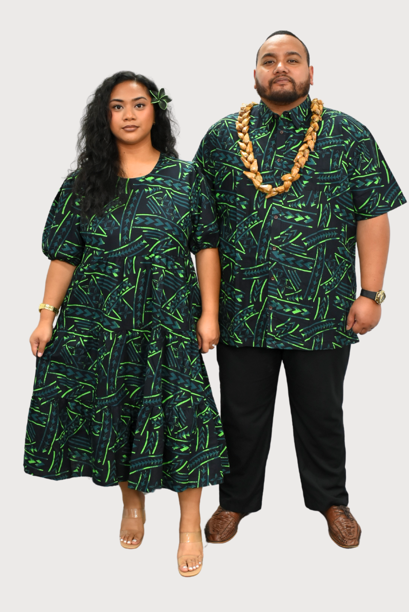 DIANA DRESS - HIGH WAIST DRESS - BLACK & GREEN