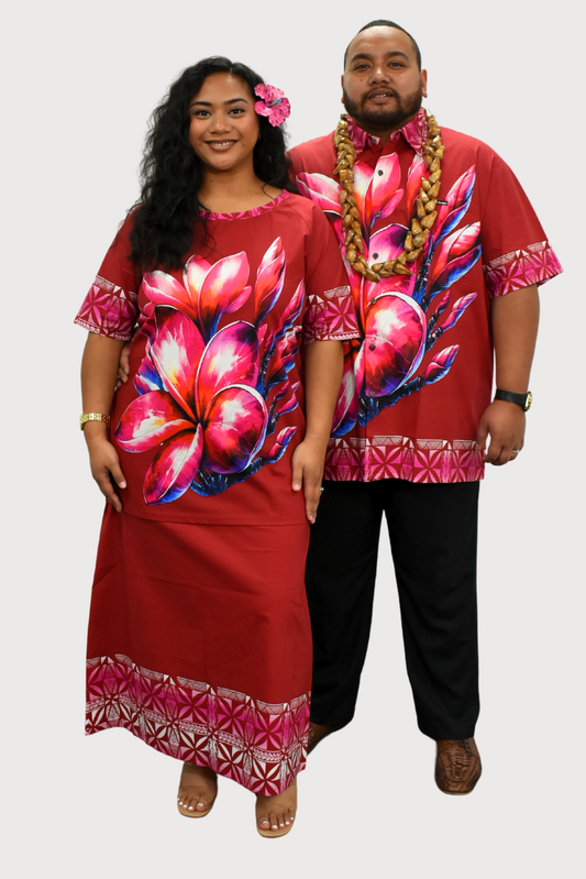 DAMIEN SHIRT - MAROON & PINK COLLARED MENS SHIRT