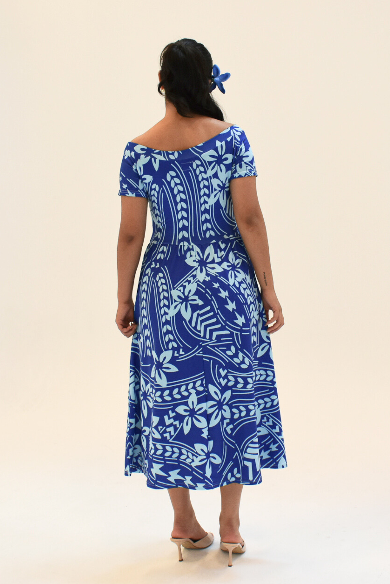 MAMANA DRESS - MIDI FLARE DRESS - BLUE
