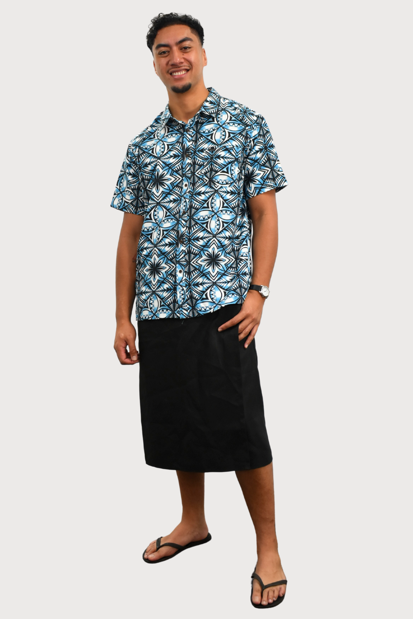 MARCUS SHIRT - COLLARED BUTTON UP - BLUE & BLACK