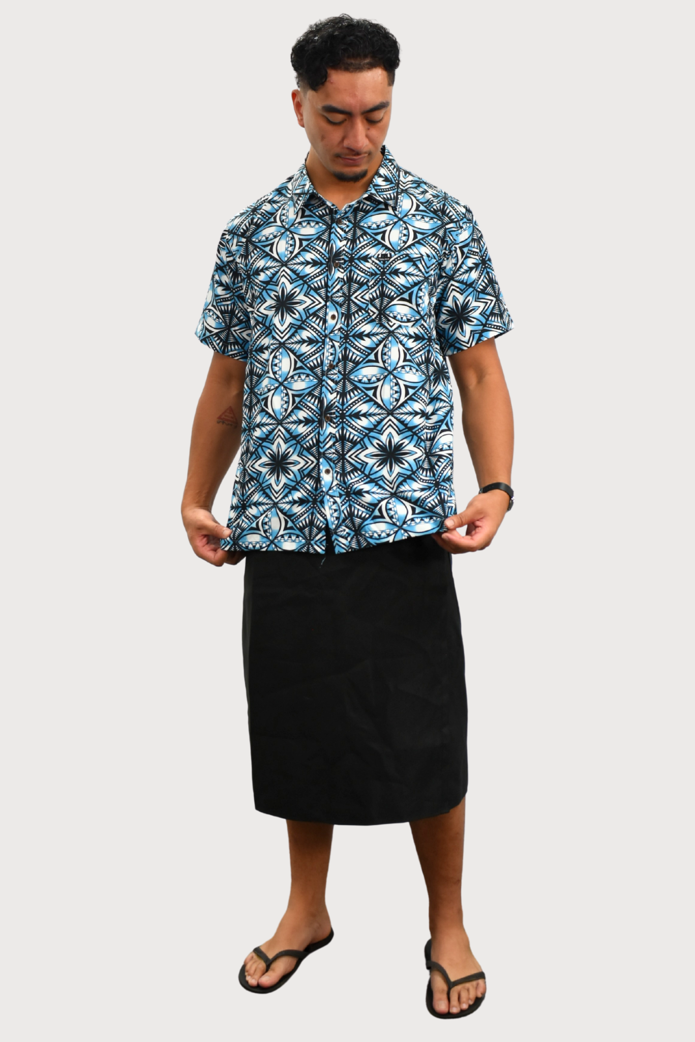 MARCUS SHIRT - COLLARED BUTTON UP - BLUE & BLACK