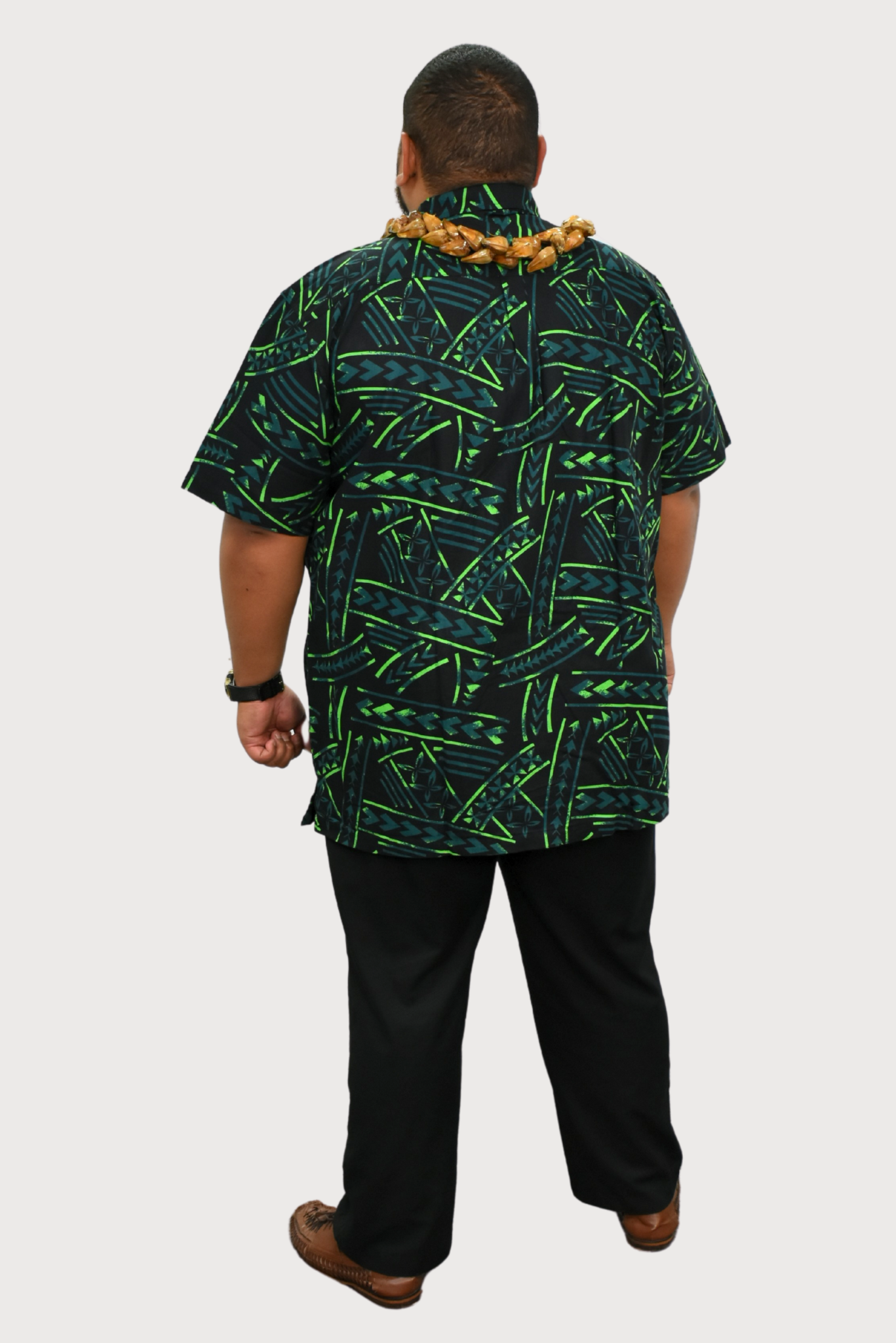 DANIEL SHIRT - COLLARED BUTTON UP - BLACK & GREEN