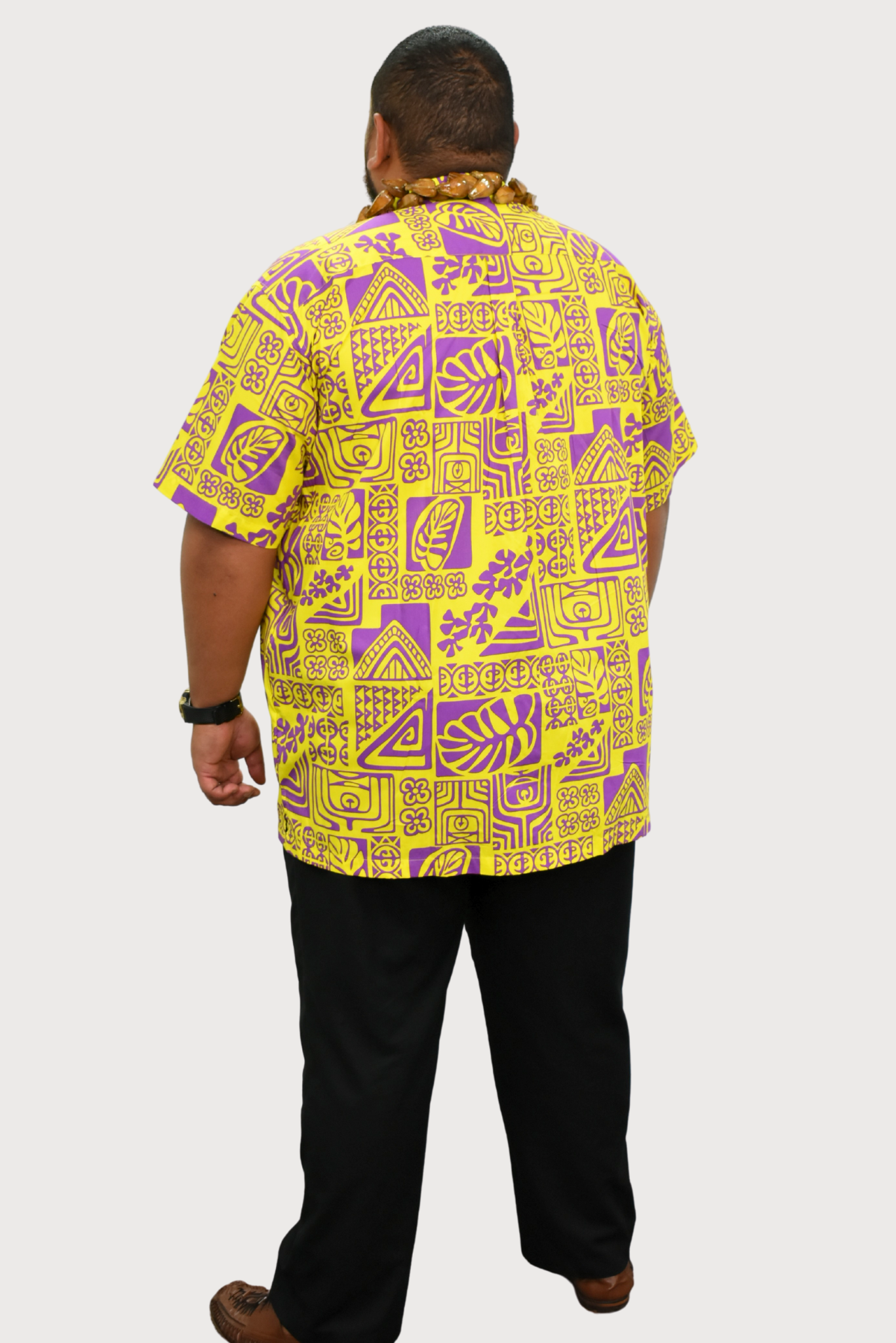 SAMUEL SHIRT - COLLARED BUTTON UP - YELLOW & PURPLE