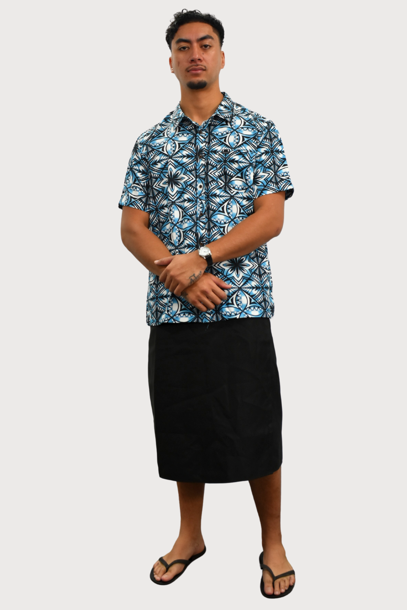 MARCUS SHIRT - COLLARED BUTTON UP - BLUE & BLACK