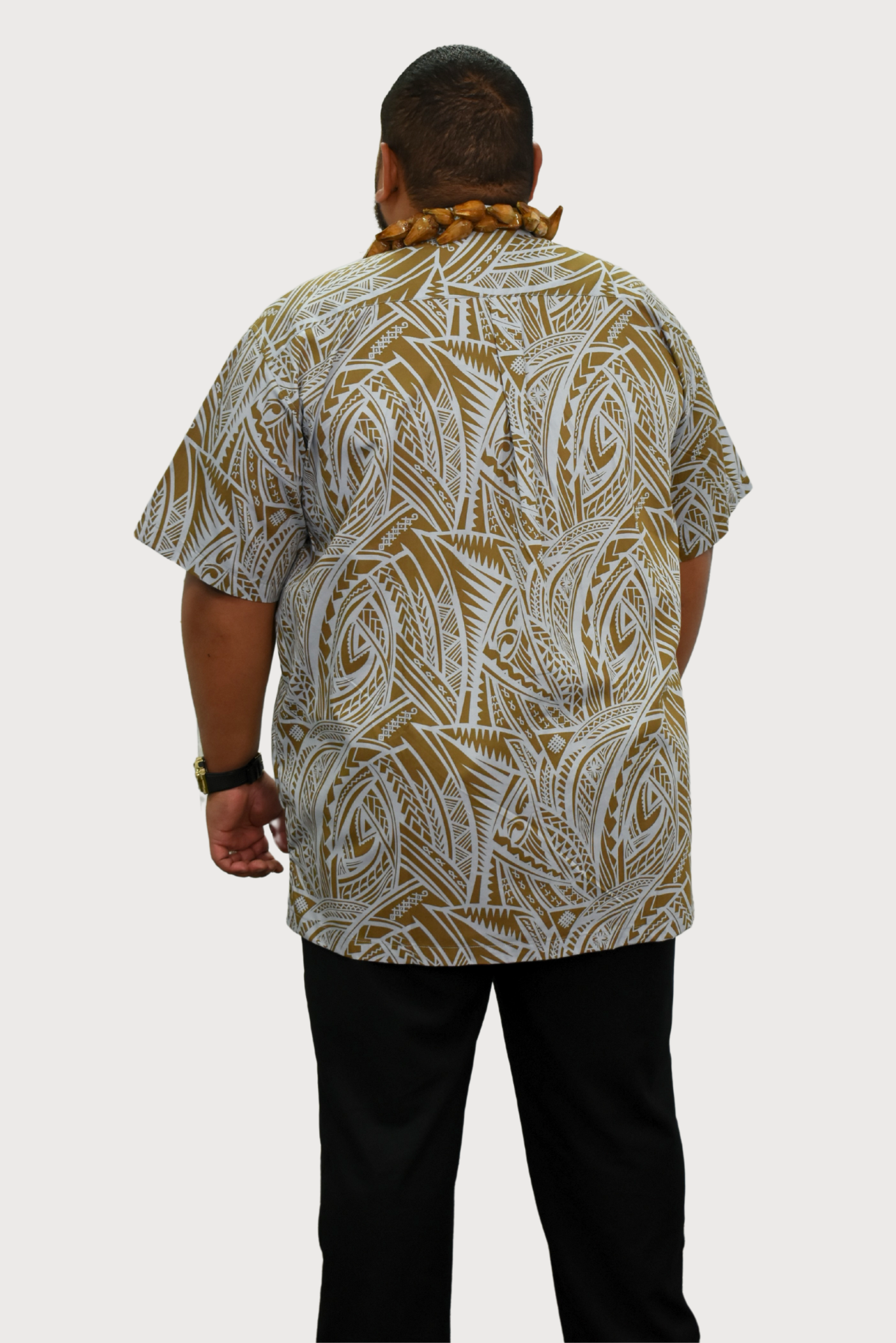 SIONE SHIRT - COLLARED BUTTON UP - GREY & BEIGE